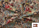 Venta online de Tela de Gobelino Tejido Dibujos Anime ancho 140 cms