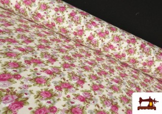 Tela de Loneta Flores Rosas Vintage 140cm Tela de Loneta Flores Rosas Vintage 140cm