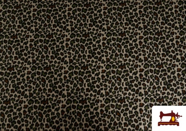 Comprar Tela de Loneta de Algodón Leopardo 140cm color Caqui