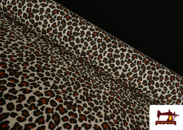 Comprar Tela de Loneta de Algodón Leopardo 140cm color Marrón