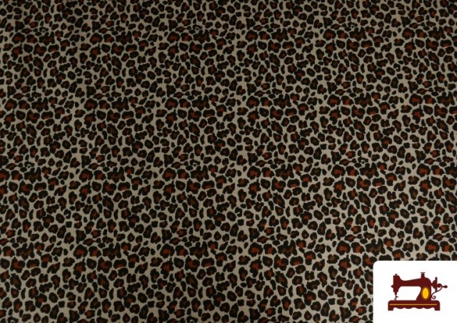 Venta de Tela de Loneta de Algodón Leopardo 140cm color Marrón