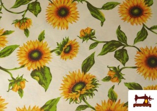 Comprar Tela de Loneta estampado Girasoles