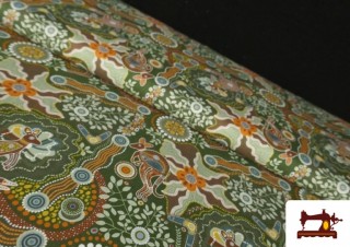 Tela de Algodón Estampado Canguros