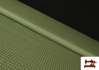 Tela de Algodón Geométrico Camisero color Verde