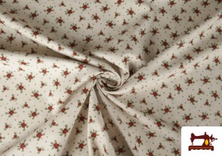 Venta online de Tela de Algodón de Navidad Bayas de Acebo