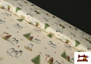 Comprar Tela de Algodón de Navidad Pingüinos