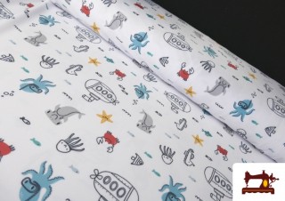 Tela de Licra de Bañador Infantil Submarinos Tela de Licra de Bañador Infantil Submarinos