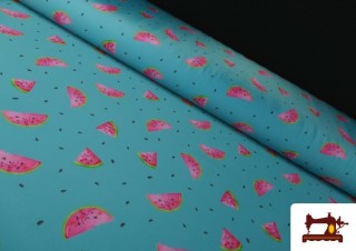 Tela de Licra de Bañador con Sandías Tela de Licra de Bañador con Sandías