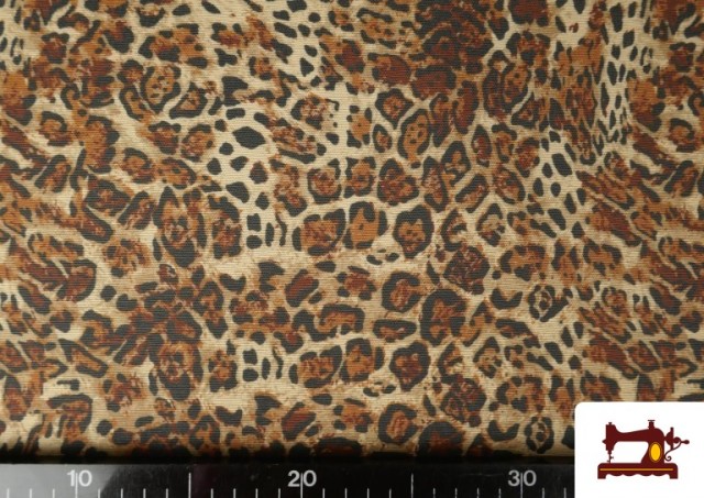 Comprar Tela de Loneta Estampado Leopardo Marrón