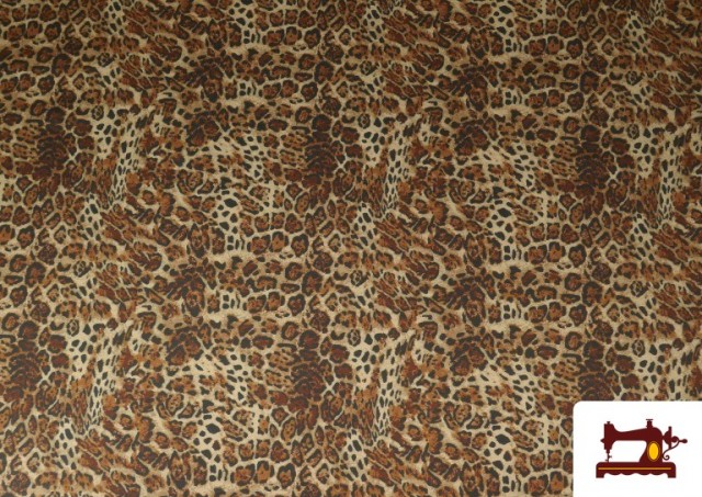 Venta de Tela de Loneta Estampado Leopardo Marrón