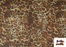 Comprar online Tela de Loneta Estampado Leopardo Marrón