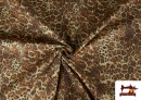 Venta online de Tela de Loneta Estampado Leopardo Marrón