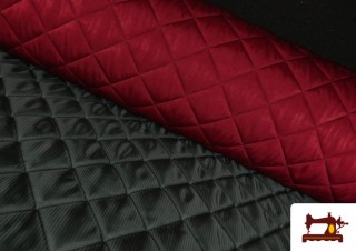 Comprar online Tela Acolchada Pespunteado Reversible de Colores color Rubí