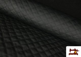 Tela de Polipiel Acolchada Negra