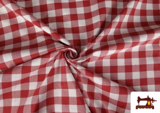 Comprar online Tela de Mantelería de Cuadros Vichy Rojos 2cm