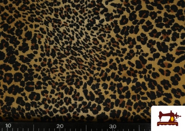 Venta de Tela de Crepe Leopardo Animal Print color Marrón