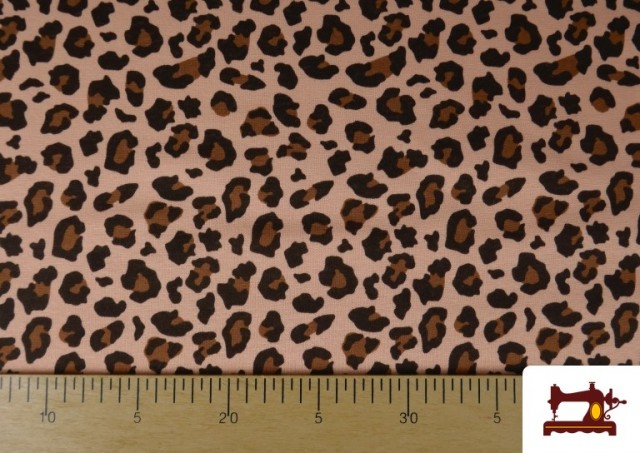 Comprar online Tela de Sudadera Perchada Estampado Leopardo