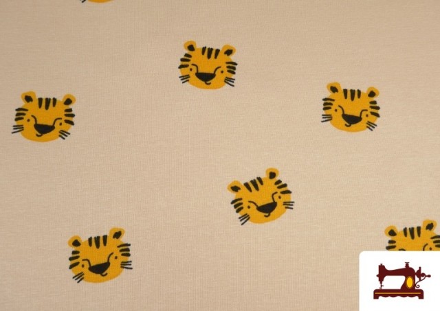 Venta de Tela de Sudadera Estampado Tigres Infantil