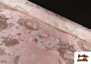 Tela de Jacquard para Tapicería y Decoración Rosas Plata color Rosa