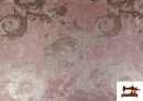 Comprar online Tela de Jacquard para Tapicería y Decoración Rosas Plata color Rosa