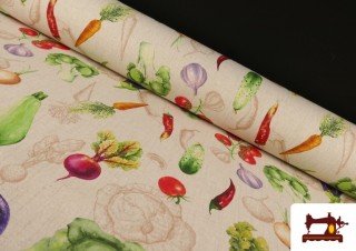 Tela de Half Panama Algodón Estampado  Verduras Tela de Half Panama Algodón Estampado  Verduras