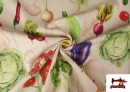 Venta online de Tela de Half Panama Algodón Estampado  Verduras