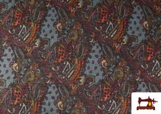 Comprar Tela de Punto Jersey Estampado Cachemir Azul