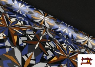 Tela de Crepe Satén Estampado Geométrico