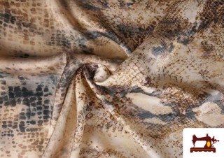 Tela de Crepe Estampado Escamas Animal Print