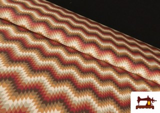 Tela de Popelín Estampado Zig-Zag
