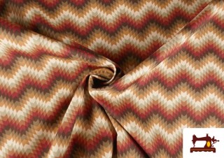 Comprar online Tela de Popelín Estampado Zig-Zag