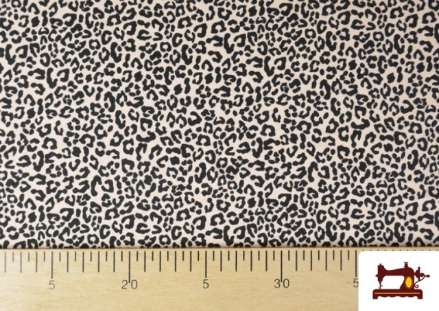 Comprar online Tela de Punto de Camiseta Leopardo Rosa Pálido