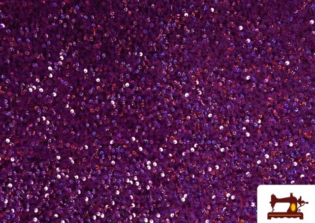 Venta de Tela de Punto de Terciopelo Martelé con Lentejuelas color Morado