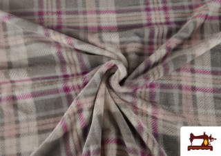 Comprar online Tela de Coralina Polar Suave Cuadros Rosa Comprar online Tela de Coralina Polar Suave Cuadros Rosa