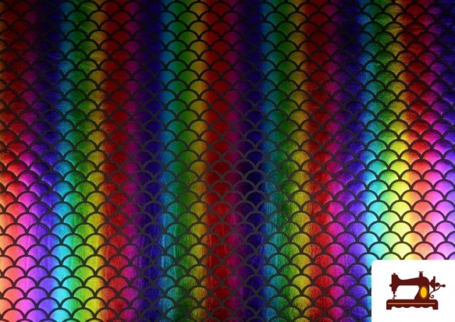 Comprar Tela de Lycra Escamas Arcoíris Multicolor