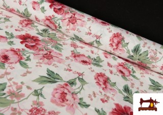 Tela de Algodón Floral Romántica Rosas