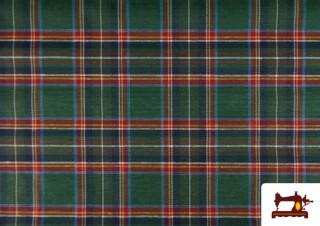 Comprar online Tela de Loneta Tejida Cuadros 5cm Antimanchas Verde