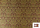 Venta de Tela de Jacquard Medallón Clásico color Granate