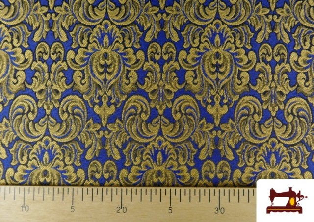 Venta de Tela de Jacquard Medallón Clásico color Azulón