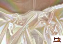Tela de Organza Lamé Irisado Brillante color Blanco