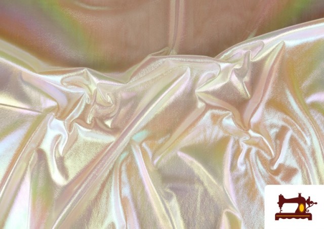 Tela de Organza Lamé Irisado Brillante color Blanco