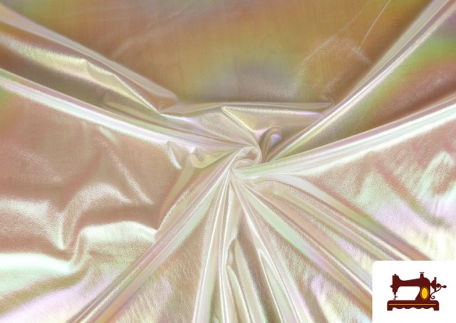 Venta online de Tela de Organza Lamé Irisado Brillante color Blanco