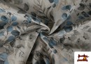 Venta online de Tela de Loneta estampado Eucalipto Azul Ancho 280cm