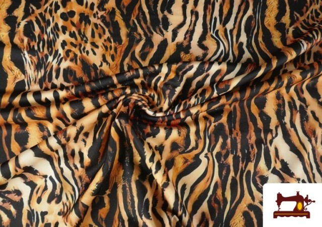 Venta de Tela de Punto de Lycra Estampado Tigre Animal Print