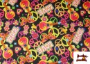 Comprar Tela de Punto de Lycra Estampado Hippie Paz