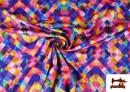 Venta online de Tela de Punto de Lycra Estampado Fantasía Multicolor