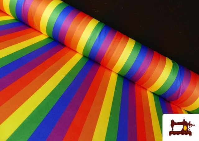 Tela de Punto de Lycra Estampado Bandera Gay Arcoíris