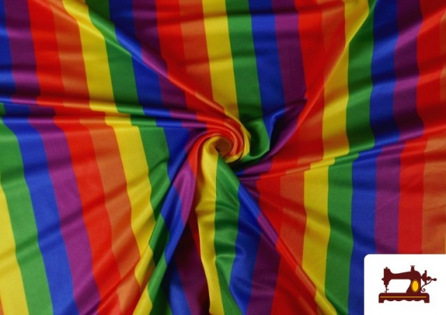 Venta online de Tela de Punto de Lycra Estampado Bandera Gay Arcoíris