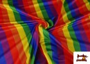 Tela de Punto de Lycra Estampado Bandera Gay Arcoíris