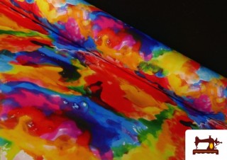 Tela de Punto de Lycra Estampado Acuarela Multicolor